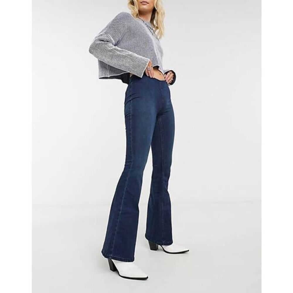 Free People Blue Flare Leg Bell bottom pull on Jeans